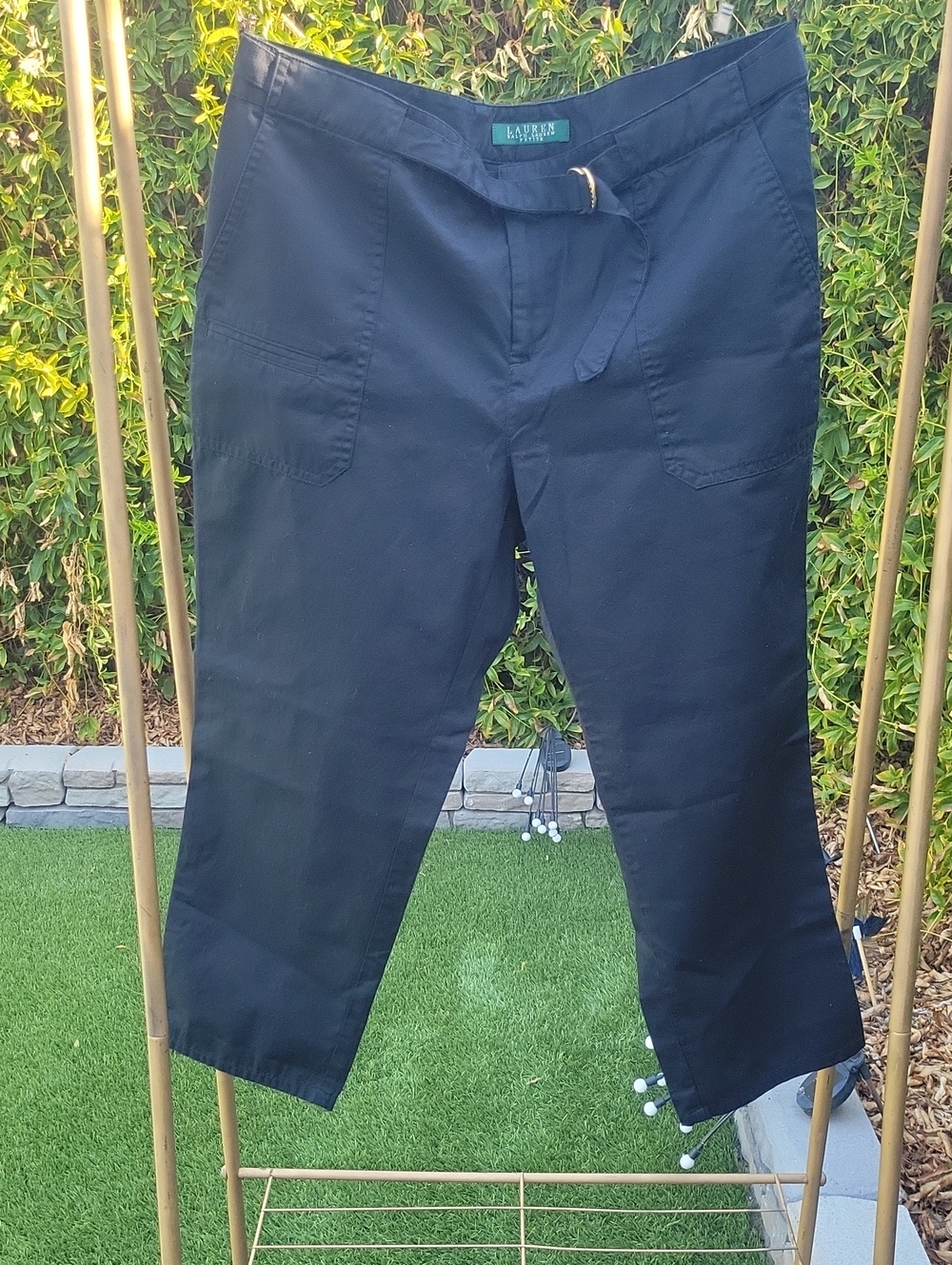 Lauren Ralph Lauren Women's Black Cropped Pants 10P